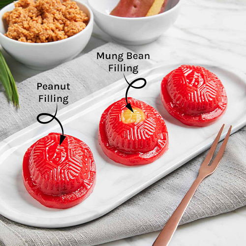 Red Traditional Peanut Ang Ku Kueh 4pcs